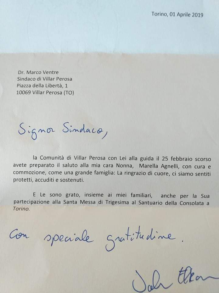 John Elkann Scrive A Villar Perosa Ci Siamo Sentiti Sostenuti Torino Oggi