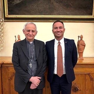 Udienza privata tra il Presidente della Fondazione San Michele Arcangelo, Luca Baravalle e il Cardinale Matteo Maria Zuppi, Presidente CEI