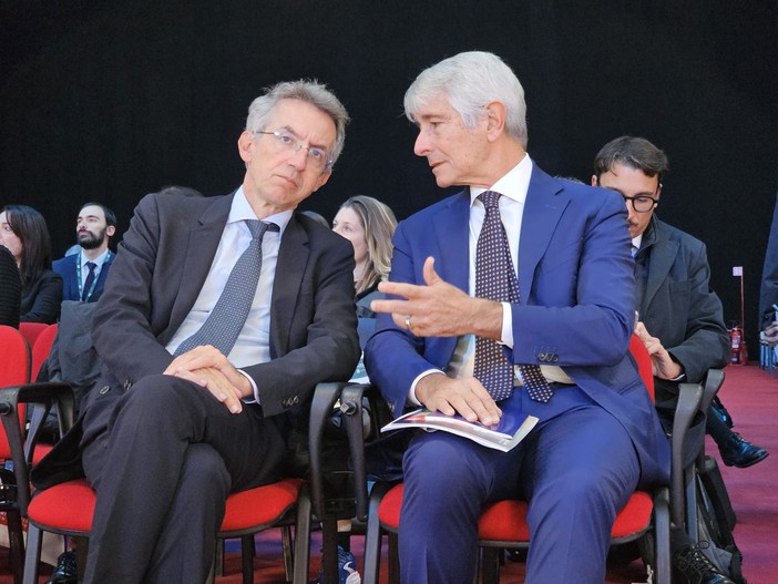 Il ministro dello Sport Abodi con il presidente dell'Anci Manfredi