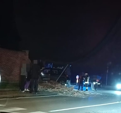 In foto, l'incidente avvenuto a Sandigliano