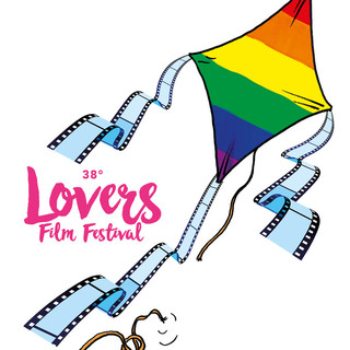 Logo Lovers Film Festival a forma di aquilone arcobaleno