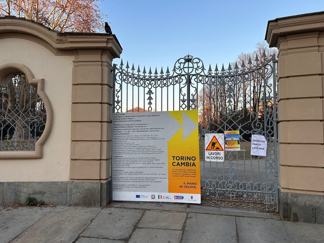 Lavori Pnrr al parco della Tesoriera di corso Francia