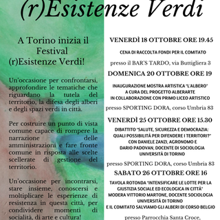 Festival (r)Esistenze Verdi, da domani quattro appuntamenti a Torino