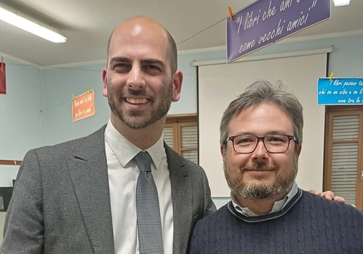 Il sindaco di Collegno Matteo Cavallone con Enrico Manfredi