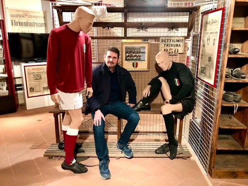 Nicola Riva, figlio dell'indimenticabile Gigi, in visita a Superga e al Museo del Grande Torino