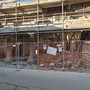 Il cantiere di piazza Ploto dopo il crollo