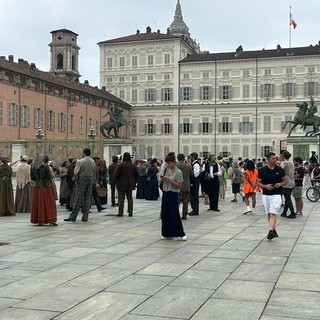 Riprese Lidia Poet in piazza Castello