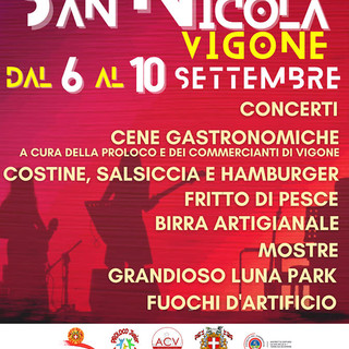 La festa patronale vigonese si svolgerà dal 6 al 10 settembre