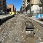 Il cantiere per la pista ciclabile in via Filadelfia