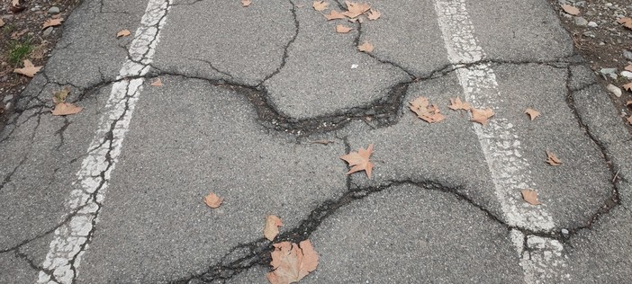 Buche sulla ciclabile: l'asfalto di corso Montecucco e Montegrappa è da rifare