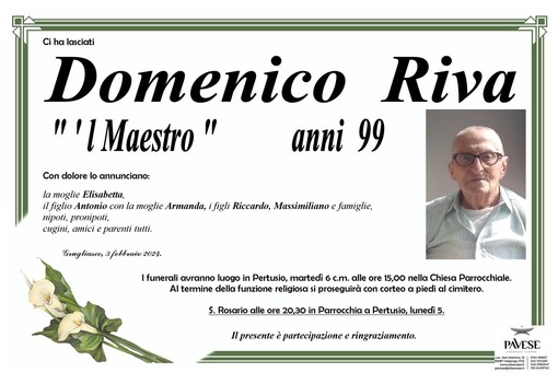 manifesto funebre Domenico Riva