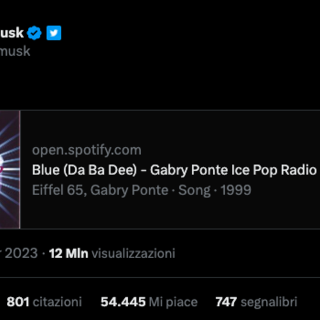 Musk elogia 'Blue' degli Eiffel 65, la risposta fa sognare: &quot;Portiamo la canzone su Marte&quot;