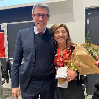 Maurizio Landini con Gabriella Semeraro