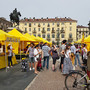 Con Luci d’Artista si sposta il mercato contadino di piazza Bodoni