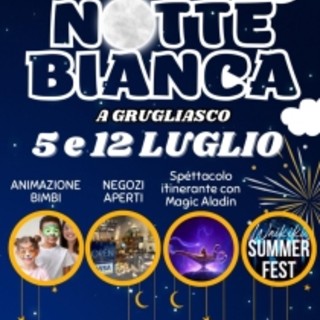 Grugliasco, il 5 e 12 luglio doppio appuntamento con la Notte Bianca