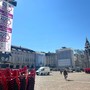 Piazza San Carlo si prepara a ospitare il Salone dell'Auto: in corso gli allestimenti di stand e palchi