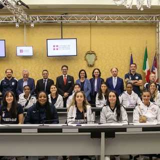 Le pallavoliste della Unionvolley a Palazzo Lascaris