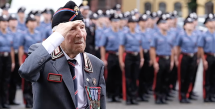 Renato Quaglia, il Carabiniere più longevo d'Italia, a 106 anni è tornato alla Cernaia