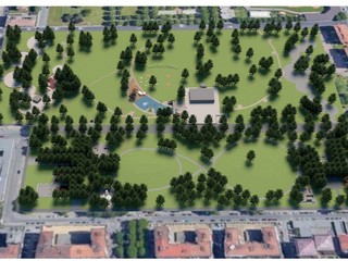 Rendering del progetto su parco di Vittorio