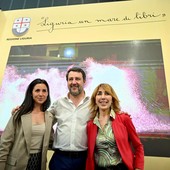 Il ministro Matteo Salvini allo stand della Regione Liguria presente al Salone