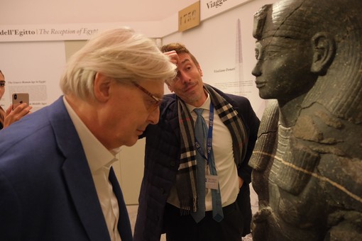 Vittorio Sgarbi al Museo Egizio di Torino