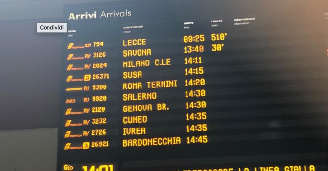 L’odissea del treno deviato per l’alluvione in Emilia che non arriverà a Torino