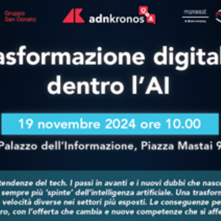 Trasformazione digitale, dentro l’AI: il 19 novembre evento Adnkronos Q&amp;A