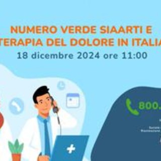 'Numero verde Siaarti e terapia del dolore in Italia', online il talk