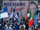 Europee, striscione 'Noi siamo Giorgia' e tricolori: Piazza del Popolo attende Meloni
